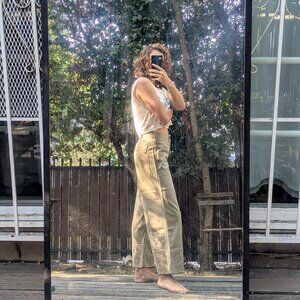 Madewell green wide leg pants